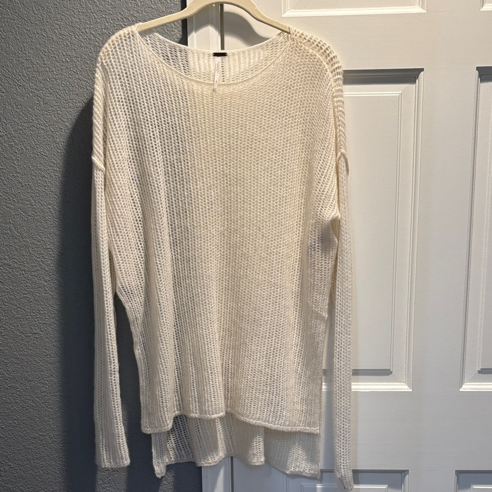Free People Elegant White/Cream  Knit Sweater